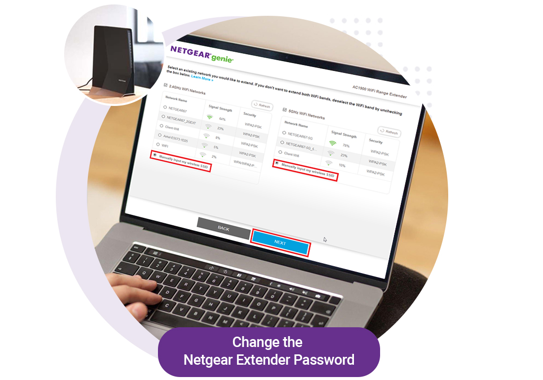 How to change the Netgear extender password